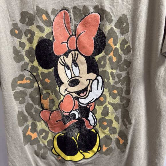 Disney Minnie Mouse Graphic T-Shirt Womens 2X Dark Tan - Picture 2 of 6